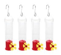 Hummingbird Feeders Confezione da 4 | ABS, 15,6 x 3,5 cm Each, design trasparente, mini dispenser con ganci | For Patio Garden Backyard, Easy Clean Outdoor Bird Set