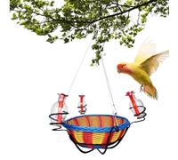 Hummingbird Feeders for Outdoors, Flower Basket Hanging Feeder, 43 x 30 cm, Garden and Backyard Decor, Resting Place with 3 Feeding Ports Deck, Patio, Lawn