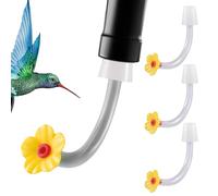 Hummingbird Feeding Tube, 4 Pieces Floral Hummingbird Feeder Tubes and Stoppers, Multi-Function Feedings Ports with Drip-Proof Tip, Ideal for Lawns, Backyard, Garden, Outdoor Bird