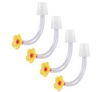 Hummingbird Feeding Tube - 4PCS Floral Feeder Replacement Spouts, Drip-Proof Tip Ports, Durable Nectar Dispenser Parts | Easy Install Set For Backyard Garden Lawns Outdoor Bird Watching