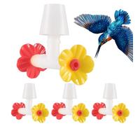 Hummingbird Feeding Tube, Floral Feeder Tubes, 3.54x3.15x1.18 inches Multi-Function Ports with Drip-Proof Tip, Easy-Clean Design, Leak-Resistant Seal for Garden and Lawn Décor