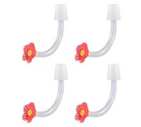 Hummingbird Feeding Tube, Floreal Feeder Tubes, Drip Proof Feeding Ports, Multi Function 3,54 x 3,15 x 1,18 pollici Stoppers, 4 pezzi Set for Lawns, Backyard, Garden Bird Care