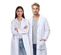 Hummingbird Labwear Camice professionale per donna e uomo, unisex, con più tasche, vestibilità comoda, chiusura a bottoni a pressione (S)