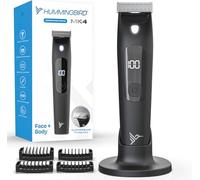 HUMMINGBIRD MK4 - Rasoio elettrico da uomo, kit di precisione per peli di viso e corpo, rasoio impermeabile per aree difficili da raggiungere, ricaricabile USB-C, display a LED e base di archiviazione