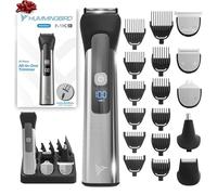 Hummingbird MK9 MasterGroom All-in-One Trimmer - Kit da 21 pezzi per la cura della barba, testa, capelli, corpo e viso, impermeabile, in acciaio inox, ricaricabile tramite USB C, display a LED