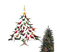 Hummingbird Ornament, Stacking Bird Window Decorations, Colorful Acrylic Pendants, 3.15x3.15x0.12 Inches, Vivid Sun-Catching Finish, Lightweight Hanging Design, Garden Yard Wall Holiday Décor