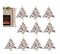 Hummingbird Ornaments For Tree, Acrylic 3.15x3.15 Inch | Hanging Parrot Garden Decor, Crystal Christmas Ornaments with 10 Pieces Colorful Stack Hummingbird Pendant | Holiday Festive Home Display