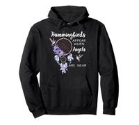 Hummingbird Purple Hummingbirds Appear When Angels Are Near Felpa con Cappuccio