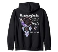 Hummingbird Purple Hummingbirds Appear When Angels Are Near Felpa con Cappuccio