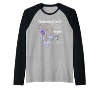 Hummingbird Purple Hummingbirds Appear When Angels Are Near Maglia con Maniche Raglan