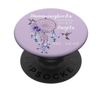 Hummingbird Purple Hummingbirds Appear When Angels Are Near PopSockets PopGrip Adesivo