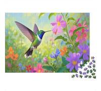 Hummingbird Puzzle 1000 Pezzi Puzzle Per Adulti Flowers And Plants ImpossiblPuzzl Puzzle Rilassamento E Intelligence Regalo Per Amore E Amico 1000pcs (75x50cm)