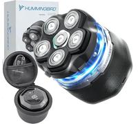 HUMMINGBIRD MK3 Rasoio elettrico per uomini calvi - Rasoio elettrico da uomo, senza fili, USB C, ricaricabile, impermeabile, con testina a 6 lame, display a LED, rasoio rotante a teschio con custodia