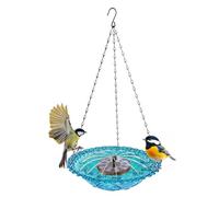 Hummingbird Spa - Hanging Rainfall Bowl, Solar Pump Sprayer, Aerial Hydration Station, Outdoor Wildlife Supply, Balcony Porch Ornament, Medium Floral Pattern Unit Courtyards Gardens Farmhouses