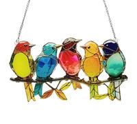 Hummingbird Suncatchers for windowss - 2D Acrylic Bird Sun Catcher | Colorful Animal Art Bird Ornaments | Bird Wall Decor Garden Recinzione Decorations | Multicolor Birds A Wire Window Suncatchers