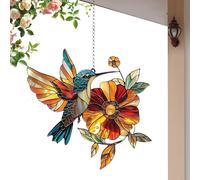 Hummingbird Wall Ornament - 2D Flat Acrylic Bird Decoration, Elegant Sunlight-Catching Design | Lightweight, Hangable Art, Nature-Inspired