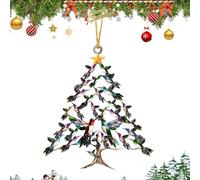 Hummingbird Window Sun Catchers - Stacked Hummingbird Christmas Tree Ornament, 2d Acrylic Pendant Decor for Bedroom Patio Garden Balcony Door Kitchen Porches, Colorful Reflective Sunlight Decoration