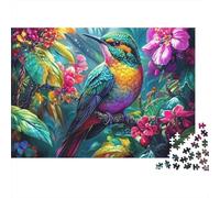Hummingbirds And Flowers Puzzle 1000 Pezzi Wild Bird in Cartone Qualità Premium Per Adolescenti Bambini 12+ Educativo Passare Il Tempo Riunioni Amici 38x26cm/1000pcs
