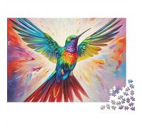 Hummingbirds And Flowers Puzzle Da 1000 Pezzi Color Hum in Cartone Per Bambini 12+ Adolescenti Passare Il Tempo Educativo Regalo Interlocking Con Poster 70x50cm/1000pcs