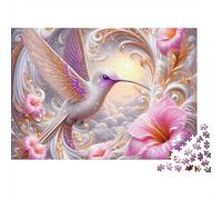 Hummingbirds And Flowers Puzzle Da 1000 Pezzi White Bird in Cartone Qualità Premium Anti-stress Per Appassionati Famiglia Riunioni Amici Decorazione 52x38cm/1000pcs