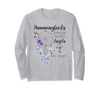 Hummingbirds Appear When Angels Are Near Hummingbird Purple Maglia a Manica