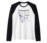 Hummingbirds Appear When Angels Are Near Hummingbird Purple Maglia con Maniche Raglan