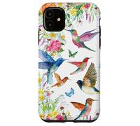 Hummingbirds within Florals and Butterflies Bird Lover Custodia per iPhone 11