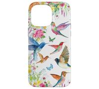 Hummingbirds within Florals and Butterflies Bird Lover Custodia per iPhone 14 Pro Max