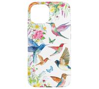 Hummingbirds within Florals and Butterflies Bird Lover Custodia per iPhone 15