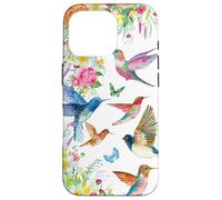 Hummingbirds within Florals and Butterflies Bird Lover Custodia per iPhone 16 Pro