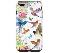 Hummingbirds within Florals and Butterflies Bird Lover Custodia per iPhone 7 Plus/8 Plus