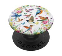 Hummingbirds within Florals and Butterflies Bird Lover PopSockets PopGrip Adesivo