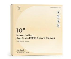 HumminGuru Bustine Interne per Vinili da 10 Pollici, Bustine Interne per Vinili d'Archivio, Fondo Rotondo per un Facile Inserimento nella Copertina dell'Album, Confezione da 50 Pezzi
