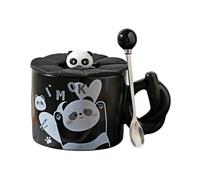 HUMOCHUSON Cinese Tazza Tazza Da Colazione In Ceramica Da 380 Ml Con Coperchio A Forma Di Panda, Tazza Per Acqua Da Coppia - Happy Bear