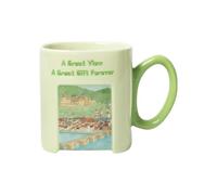 HUMOCHUSON Tazza Colazione Tazza Da Latte In Ceramica Con Castello Quadrato In Acquerello Da 380 Ml, Adatta Per La Colazione In Casa E In Ufficio