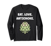 Humor artichokes minimalist vegetable eat love artichoke Maglia a Manica