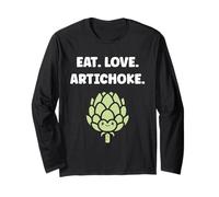 Humor artichokes minimalist vegetable eat love artichoke Maglia a Manica
