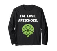 Humor artichokes minimalist vegetable eat love artichoke Maglia a Manica