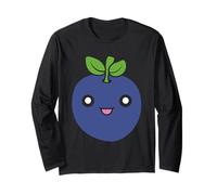 Humor Blueberries Cute Fruit Minimalist Simple Blueberry Maglia a Manica