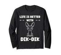 Humor Dik-Diks Animals Live is Better with Dik-Dik Maglia a Manica