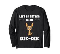 Humor Dik-Diks Animals Live is Better with Dik-Dik Maglia a Manica