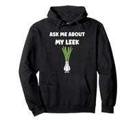 Humor leek minimalist vegetable ask me about my leek Felpa con Cappuccio