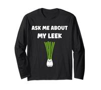 Humor leek minimalist vegetable ask me about my leek Maglia a Manica