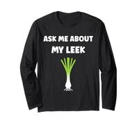 Humor leek minimalist vegetable ask me about my leek Maglia a Manica