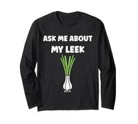 Humor leek minimalist vegetable ask me about my leek Maglia a Manica