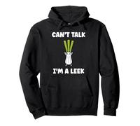 Humor leek minimalist vegetable can't talk i'm a leek Felpa con Cappuccio