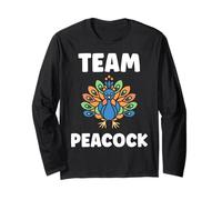 Humor peacock animals minimalist simple team peacock Maglia a Manica