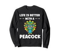 Humor peacock animals quote life better with a peacock Felpa