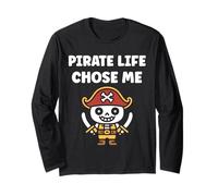 Humor skull pirates minimalist simple quote life pirate Maglia a Manica