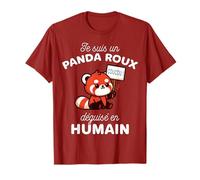 Humour Je Suis Un Panda rosso travestito da costume umano Maglietta
